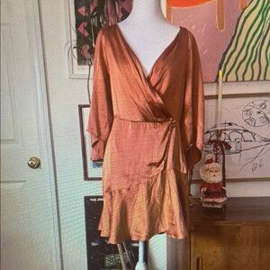 Chic Asymmetrical Copper Dress